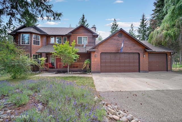 view of front of house with a garage