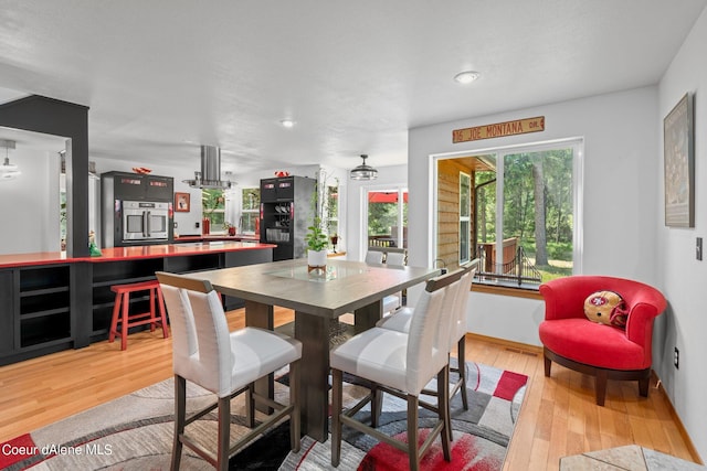 dining room featuring light hardwood / wood-style floors