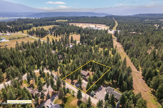 aerial view featuring a mountain view