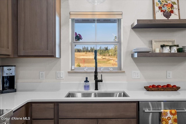 kitchen with sink and stainless steel dishwasher