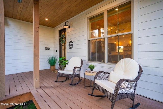 wooden deck with covered porch