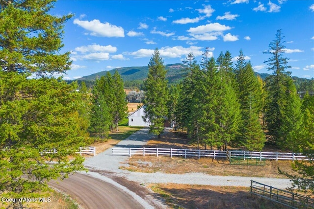 property view of mountains with a rural view