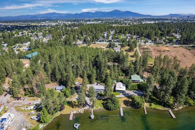 aerial view with a mountain view