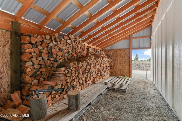 interior space with vaulted ceiling