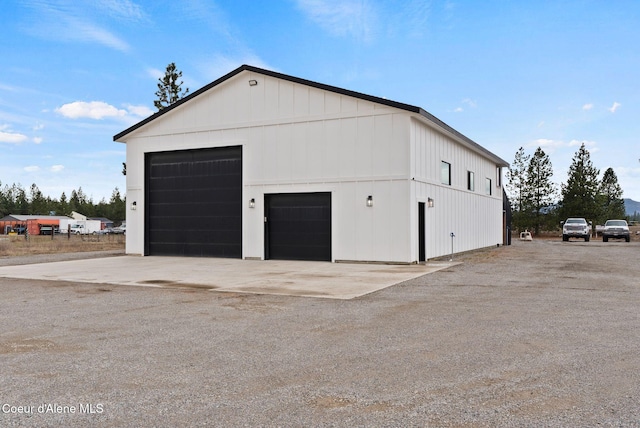 view of detached garage