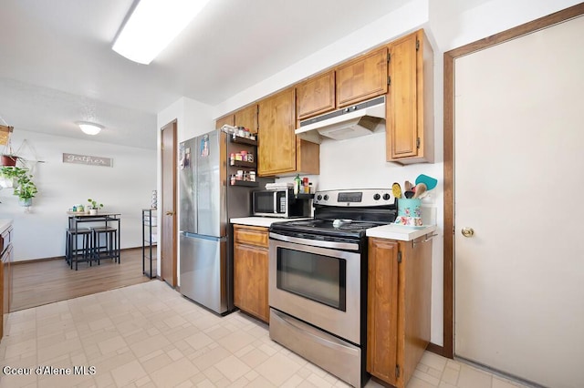 kitchen with appliances with stainless steel finishes