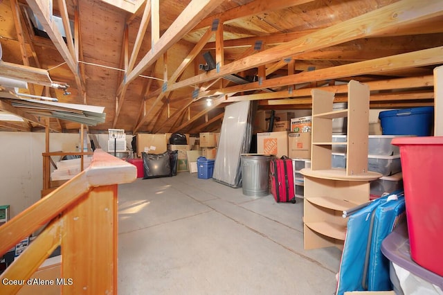 view of unfinished attic