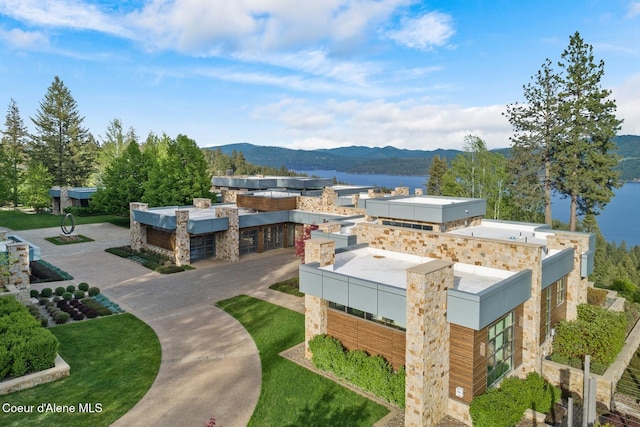 exterior space featuring a mountain view