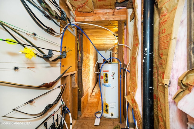 utility room with water heater