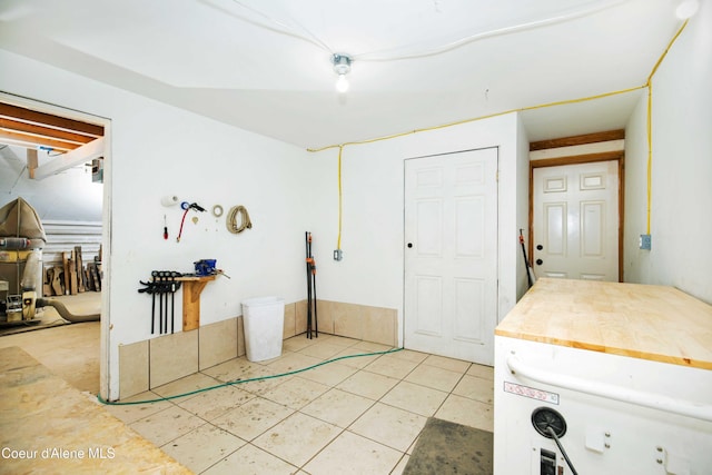 interior space with tile patterned flooring