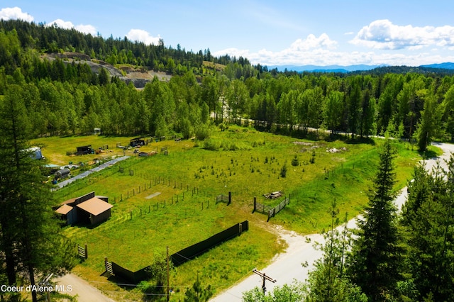 aerial view with a rural view