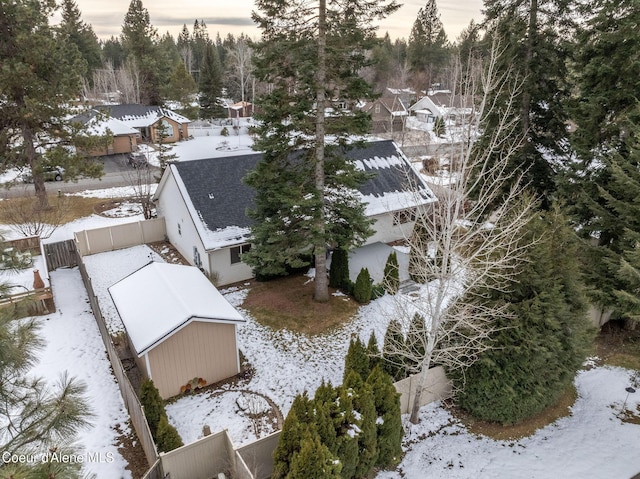 view of snowy aerial view