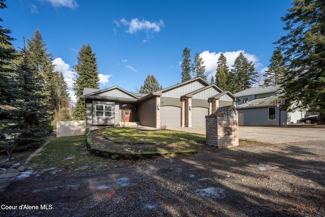 view of front of house with a garage