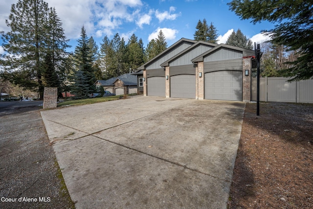 view of property exterior featuring a garage