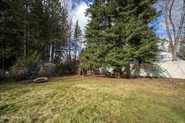 view of yard featuring a playground