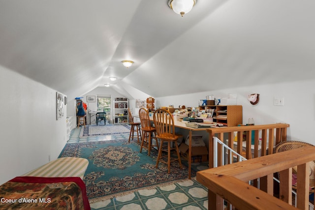 interior space featuring lofted ceiling