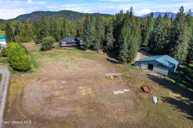 bird's eye view with a mountain view