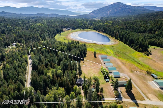 drone / aerial view with a mountain view