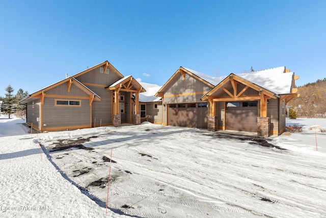 view of front of home with a garage