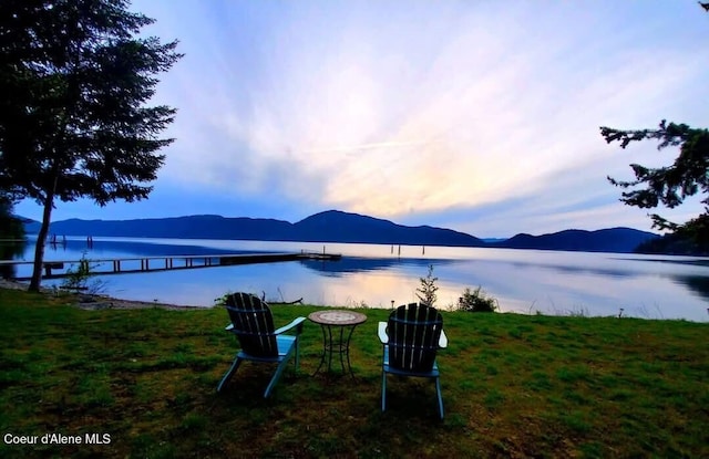 property view of water with a mountain view