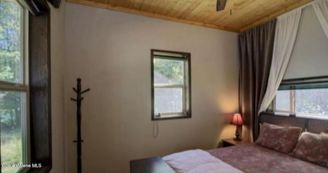 bedroom featuring wood ceiling