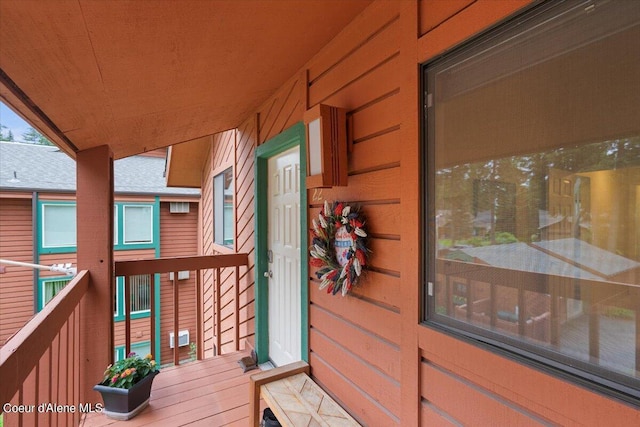 doorway to property with a balcony