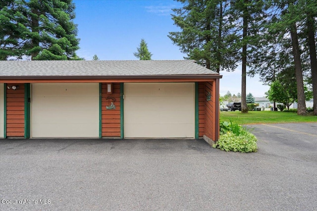 view of garage