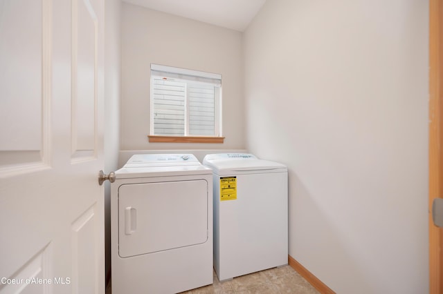 laundry area featuring independent washer and dryer