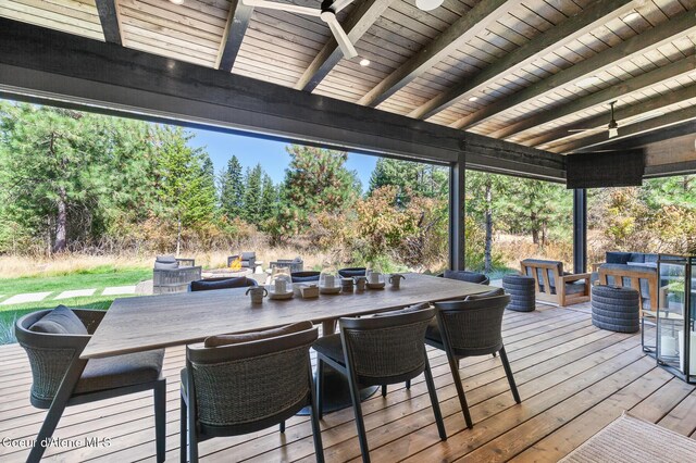 2763 E Lower Pasture Rd, Harrison, ID 83833 - wooden terrace with ceiling fan