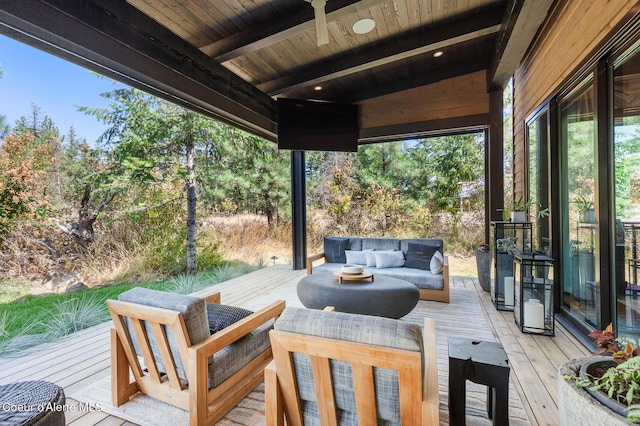 2763 E Lower Pasture Rd, Harrison, ID 83833 - view of patio with a wooden deck and outdoor lounge area