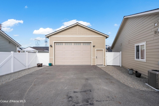 garage with cooling unit