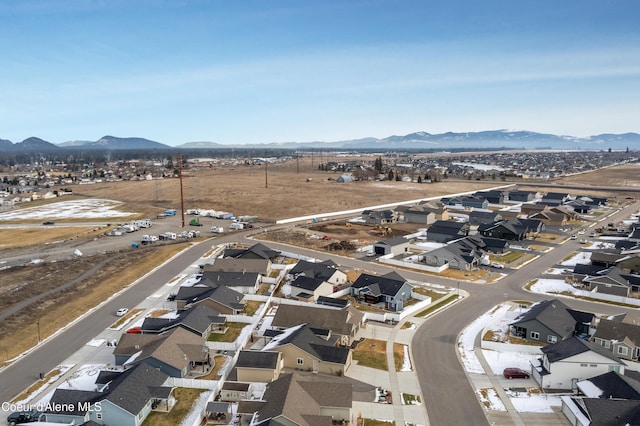 aerial view featuring a mountain view