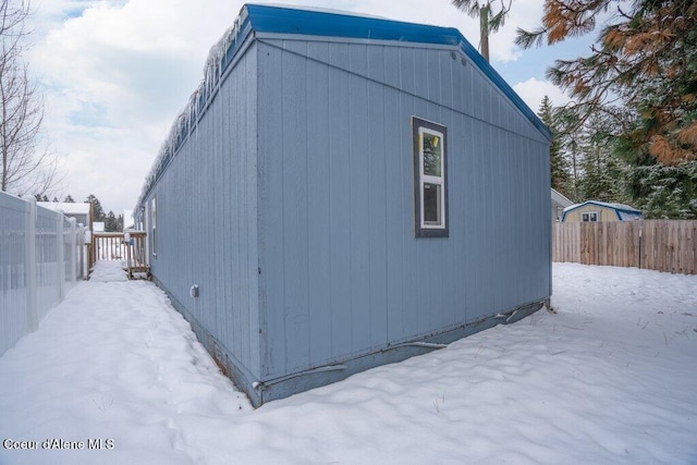 view of snow covered structure