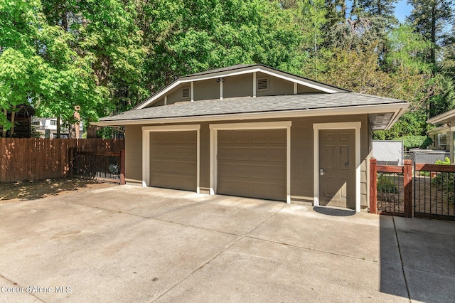 view of garage