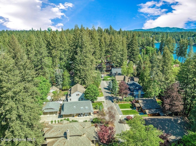 bird's eye view featuring a mountain view