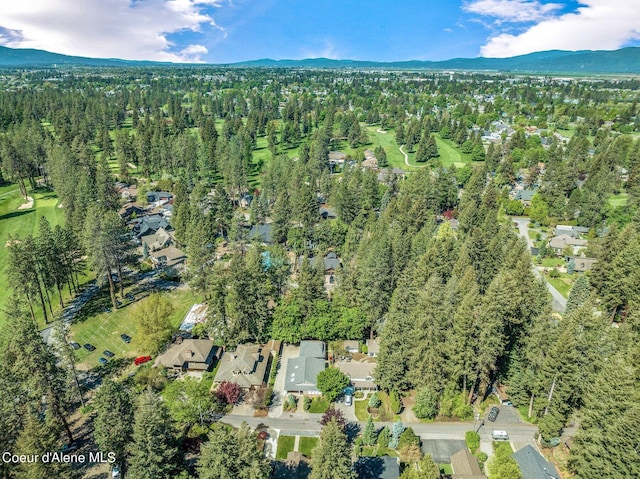 bird's eye view featuring a mountain view