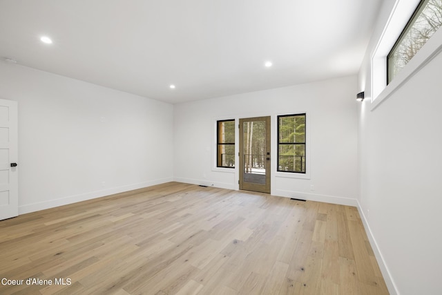 empty room featuring light wood-type flooring