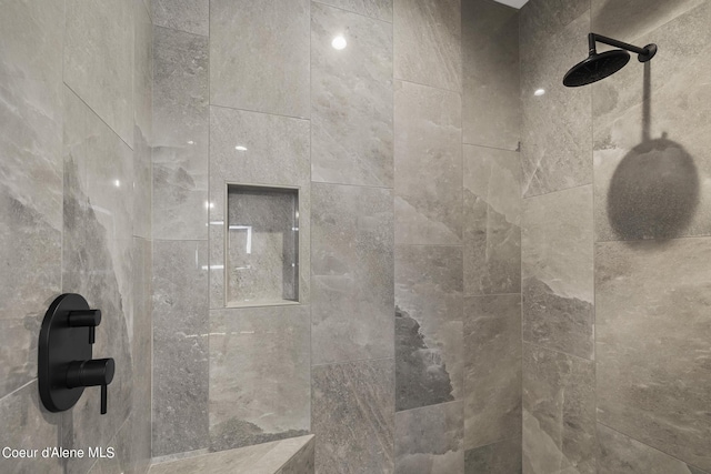 interior details with tiled shower