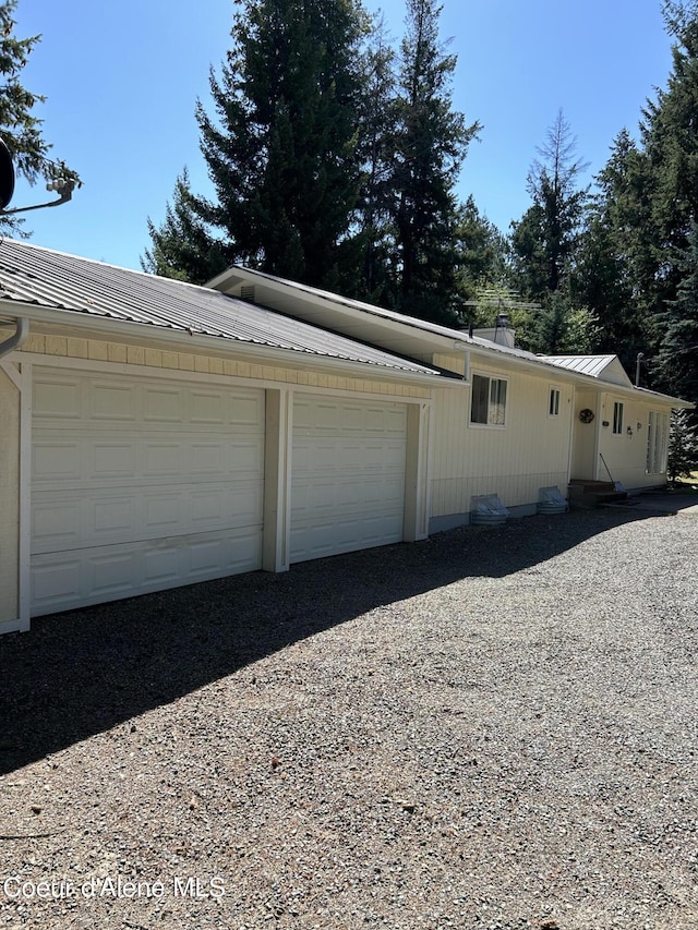 exterior space featuring a garage