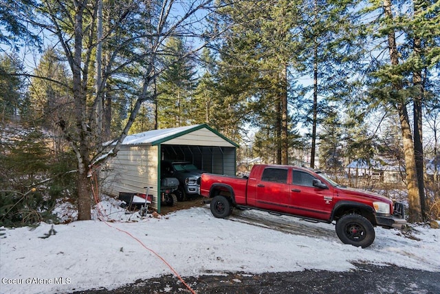 exterior space with a carport