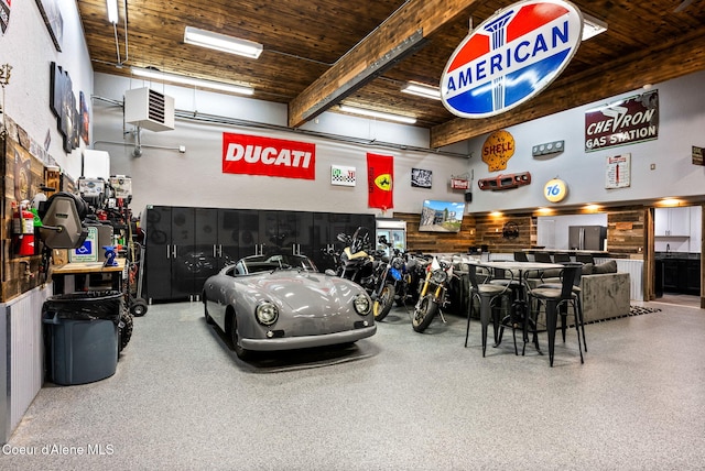 1715 Sherman Ave, Coeur Dalene, ID 83814 - garage with wooden ceiling