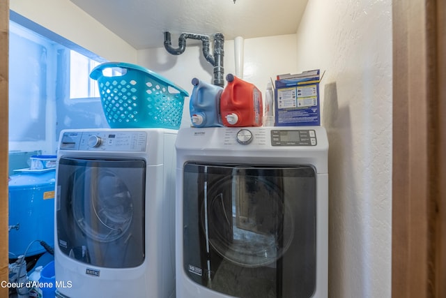 laundry area featuring washer and dryer