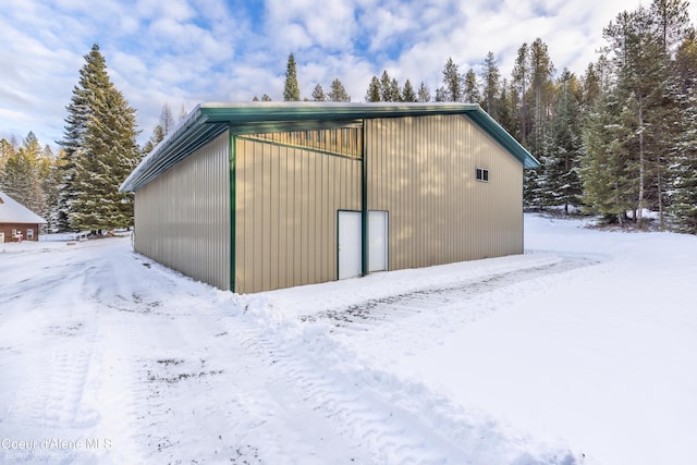 view of snow covered structure