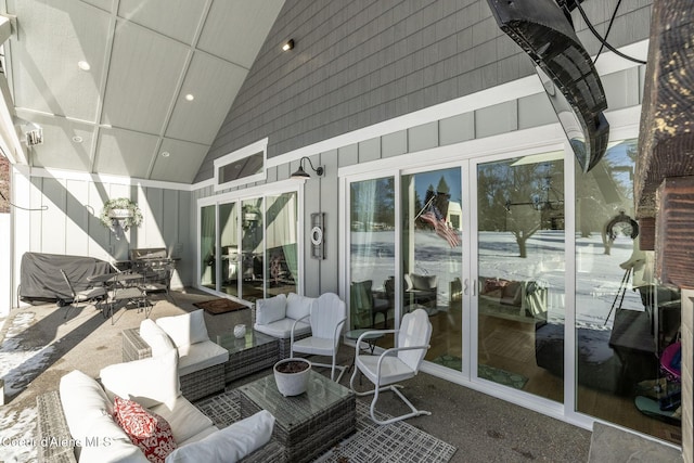 view of patio with an outdoor hangout area