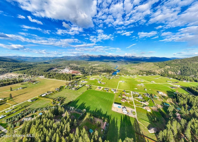 drone / aerial view with a mountain view