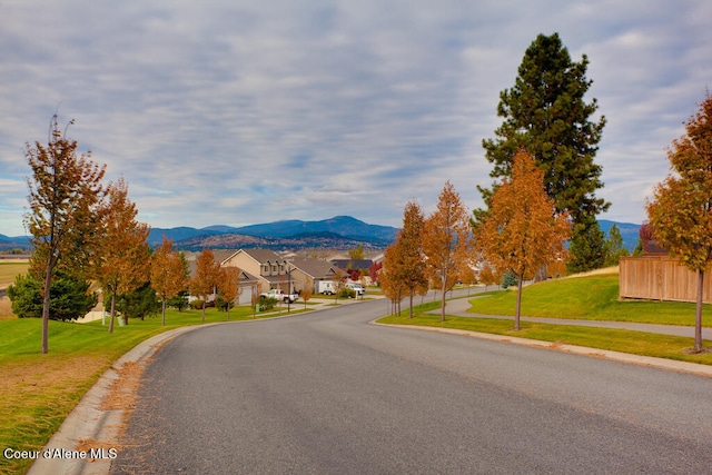 view of road featuring a mountain view