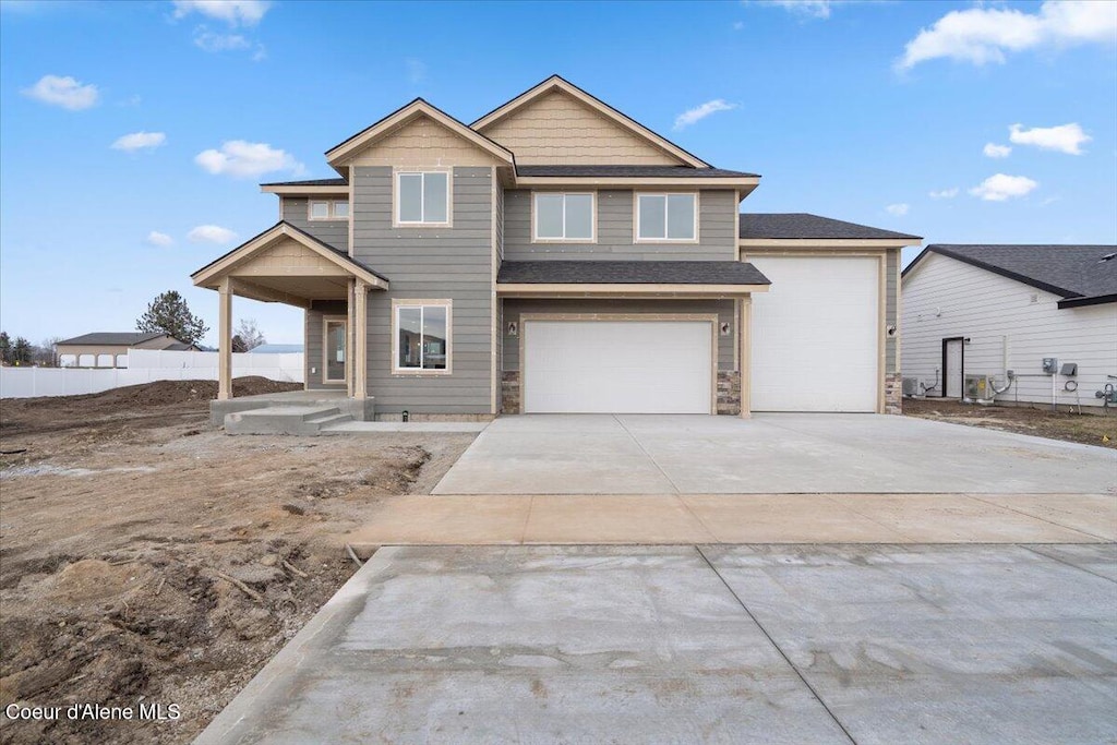 view of front of house with a garage