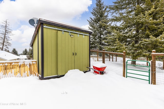 view of snow covered structure