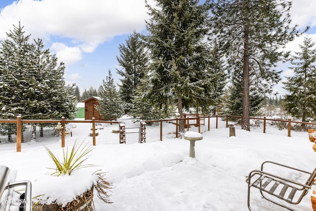 view of snowy yard