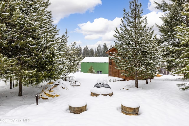 view of snowy yard